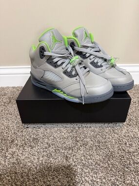 Air Jordan Retro 5 Silver/Green Bean-Flint Grey